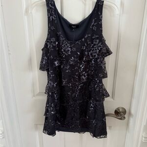 Express Black Lace Ruffle Blouse